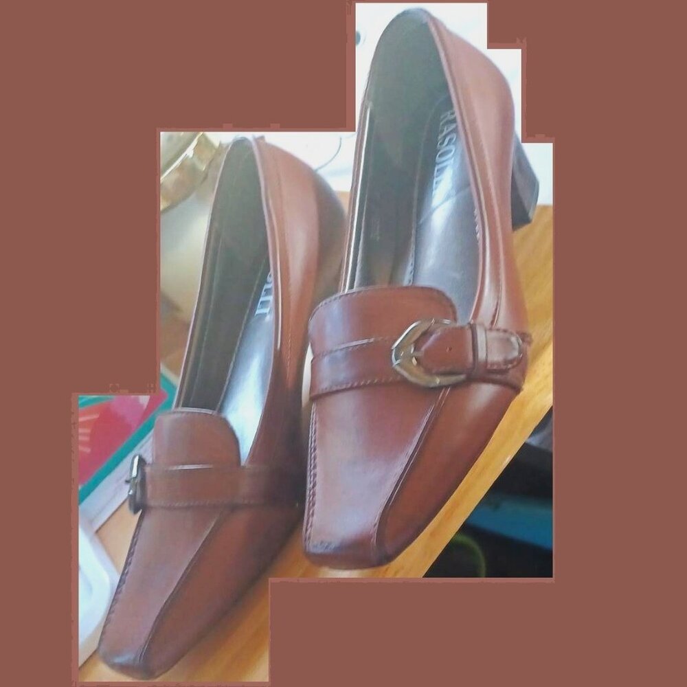 Cognac Brown Leather Business Pumps - NWOT